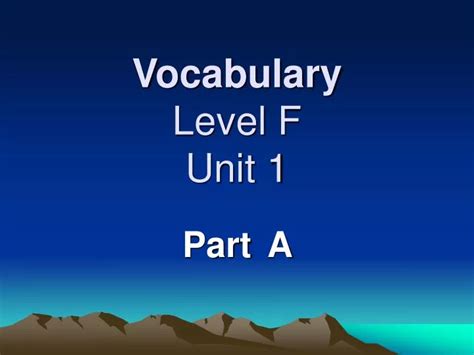 Level f unit 1. Things To Know About Level f unit 1. 